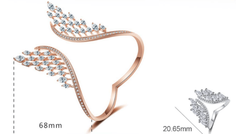 Evita – Armband und Ring mit Engelsflügeln